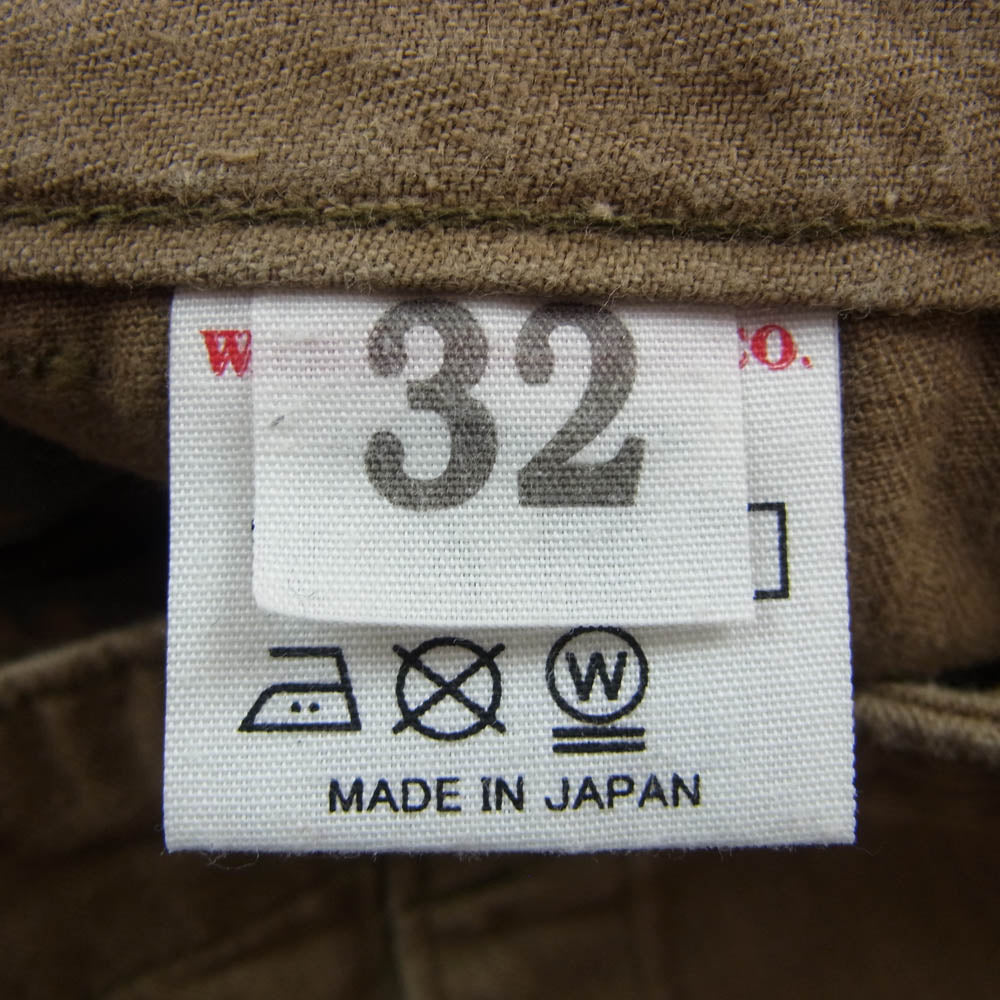 WAREHOUSE ウエアハウス 1086 HBT ミリタリー ヘリンボーン ベイカー パンツ カーキ系 32【中古】
