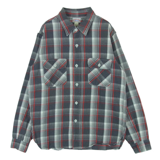 The REAL McCOY'S ザリアルマッコイズ MS16131 JOE Mc COY ジョーマッコイ LOT 951 8 HOUR UNION WORK SHIRT フランネル 長袖 シャツ グレー系 レッド系 15【中古】
