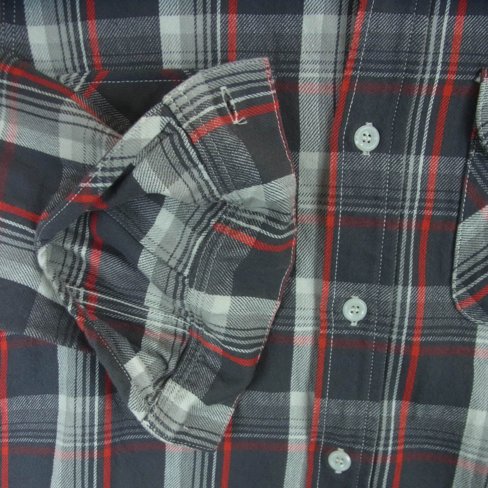 The REAL McCOY'S ザリアルマッコイズ MS16131 JOE Mc COY ジョーマッコイ LOT 951 8 HOUR UNION WORK SHIRT フランネル 長袖 シャツ グレー系 レッド系 15【中古】