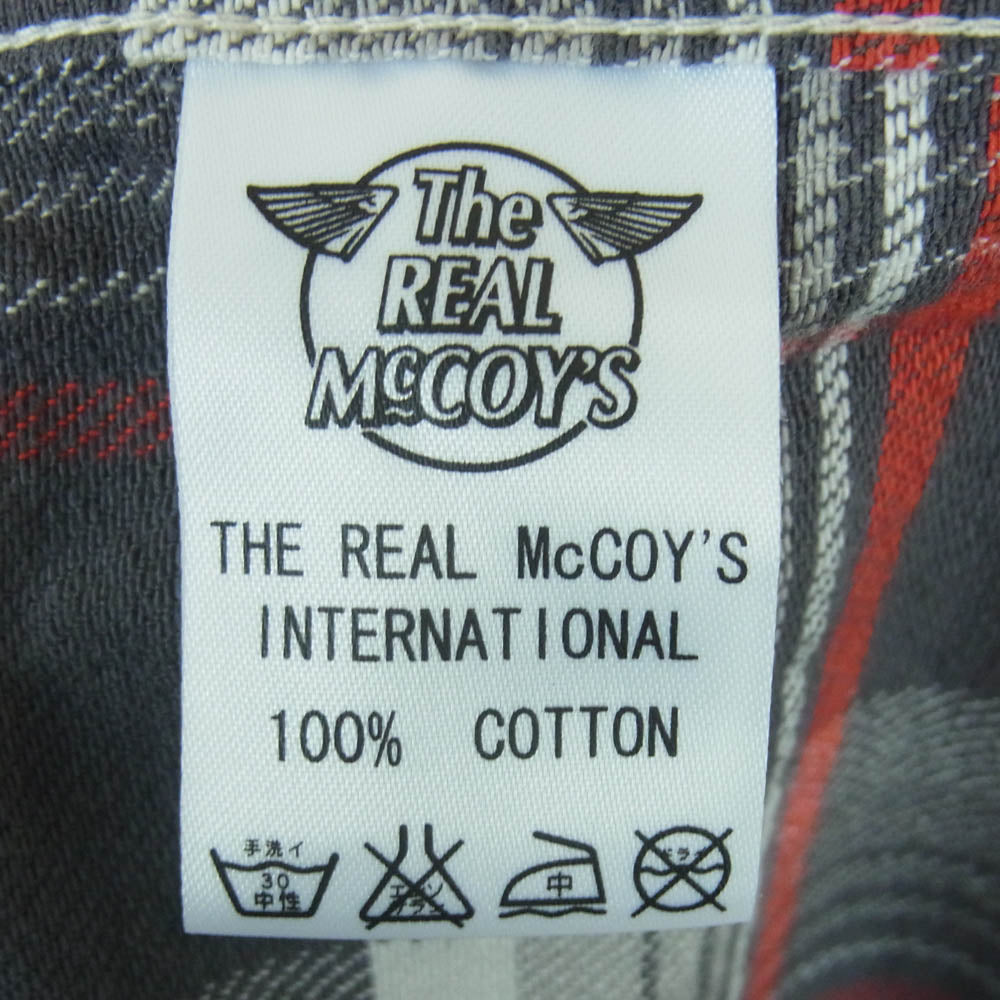 The REAL McCOY'S ザリアルマッコイズ MS16131 JOE Mc COY ジョーマッコイ LOT 951 8 HOUR UNION WORK SHIRT フランネル 長袖 シャツ グレー系 レッド系 15【中古】