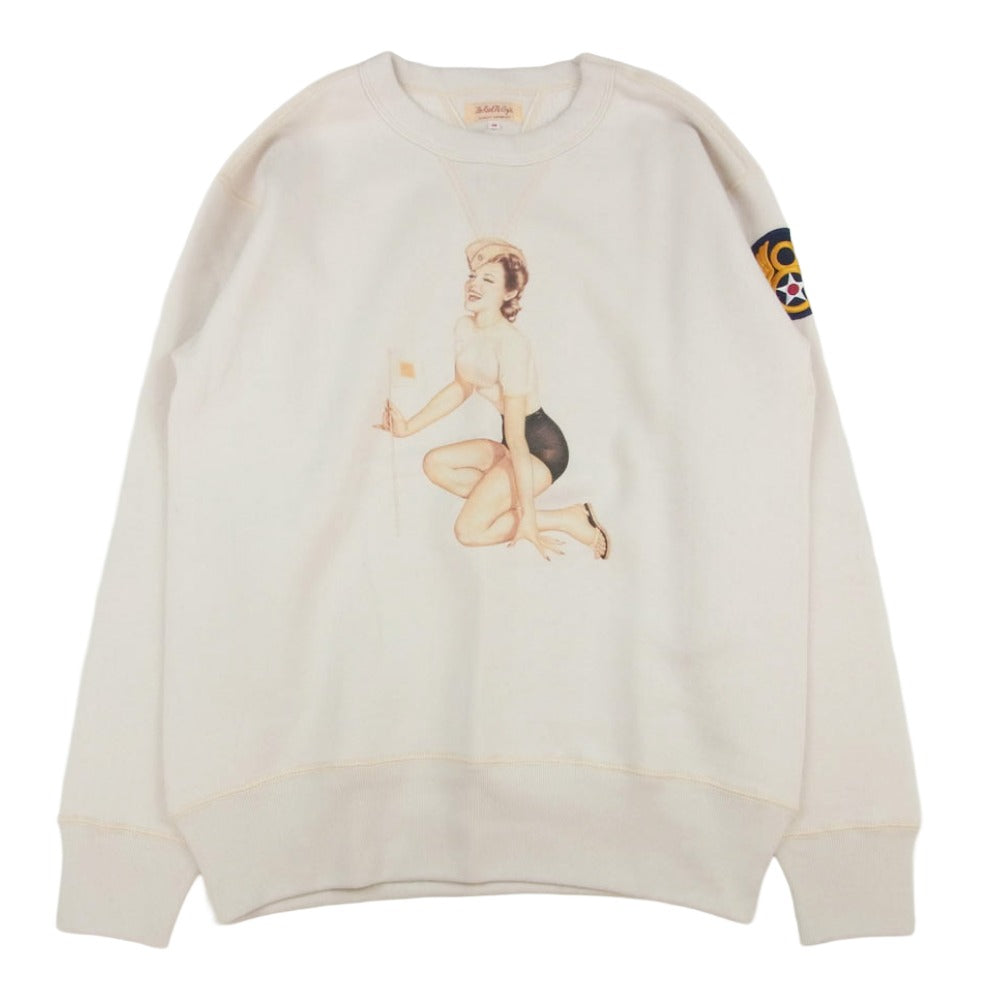 The REAL McCOY'S ザリアルマッコイズ Vargas Girl ヴァーガスガール 両V 吊り編み スウェット オフホワイト系 M【中古】