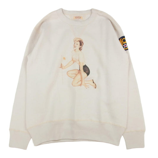 The REAL McCOY'S ザリアルマッコイズ Vargas Girl ヴァーガスガール 両V 吊り編み スウェット オフホワイト系 M【中古】