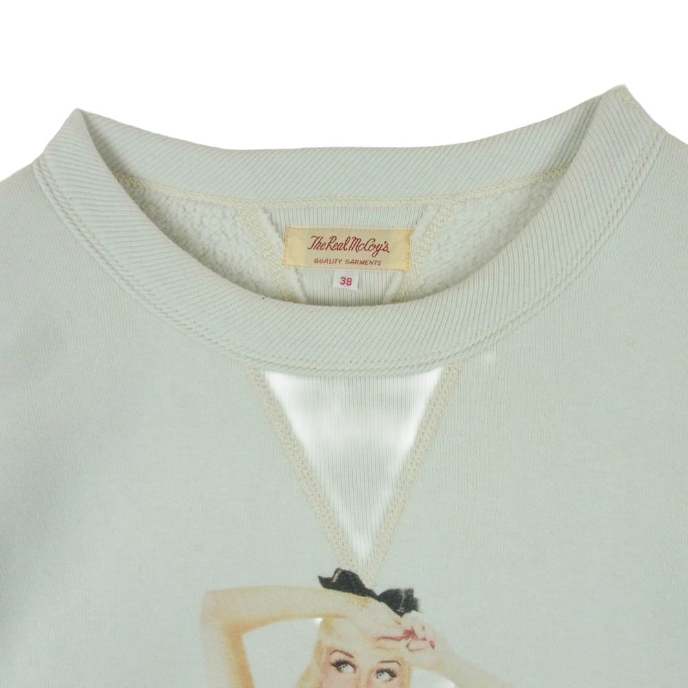 The REAL McCOY'S ザリアルマッコイズ Vargas Girl ヴァーガスガール 両V 吊り編み スウェット オフホワイト系 38【中古】
