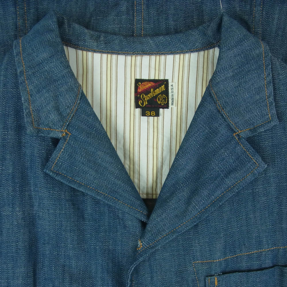 SUGAR CANE シュガーケーン SC13601 MISTER FREEDOM USA製 NOS PLAYER DENIM CONTINENTAL BLAZER ミスターフリーダム デニム ジャケット インディゴブルー系 38【中古】