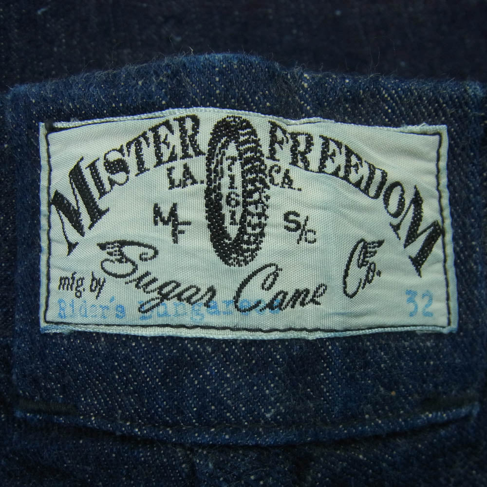 SUGAR CANE シュガーケーン SC4077O MISTER FREEDOM ミスターフリーダム ボタンフライ 裏地 チェック ワーク デニム パンツ インディゴブルー系 32【中古】 SUGAR CANE シュガーケーン SC4077O MISTER FREEDOM ミスター