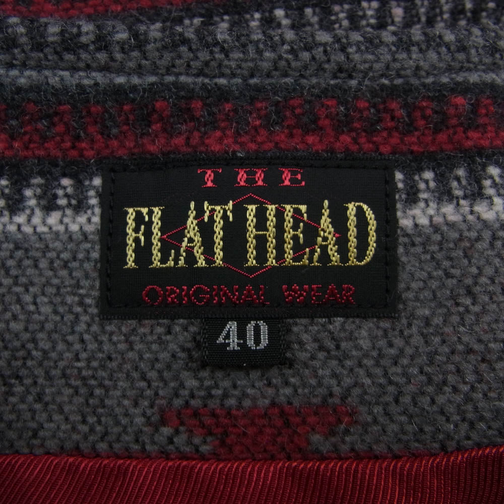 THE FLAT HEAD ザフラットヘッド BKV-01 NATIVE BLANKET VEST ネイティブ ブランケット ベスト グレー系 40【美品】【中古】