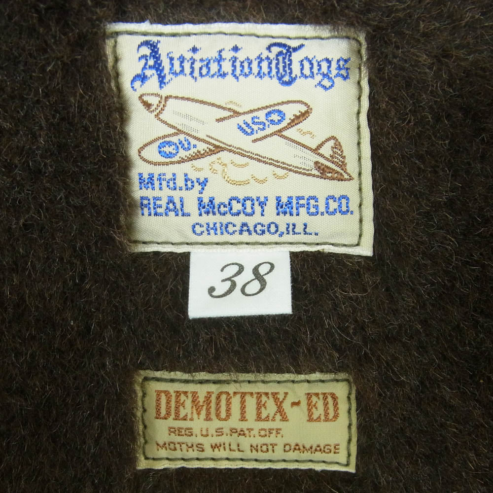 The REAL McCOY'S ザリアルマッコイズ TALON DEMOTEX-ED タロンジップ デッキ ベスト 日本製 カーキ系 オリーブ系 38【中古】