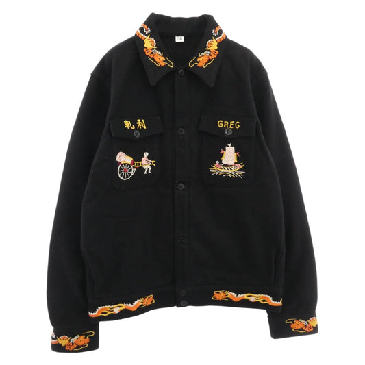 The REAL McCOY'S ザリアルマッコイズ MJ16115 U.S.NAVY SOUVENIR JACKET スーベニア ジャケット ブラック系 M 38【美品】【中古】