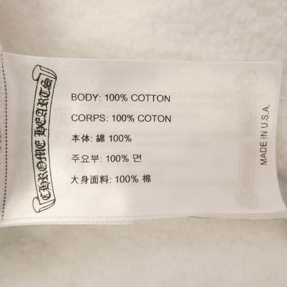 CHROME HEARTS クロムハーツ（原本無） SWTSHRT PLVR ネック ロゴ アーム フローラルクロス プリント クルーネック スウェット XL ホワイト系 XL【中古】