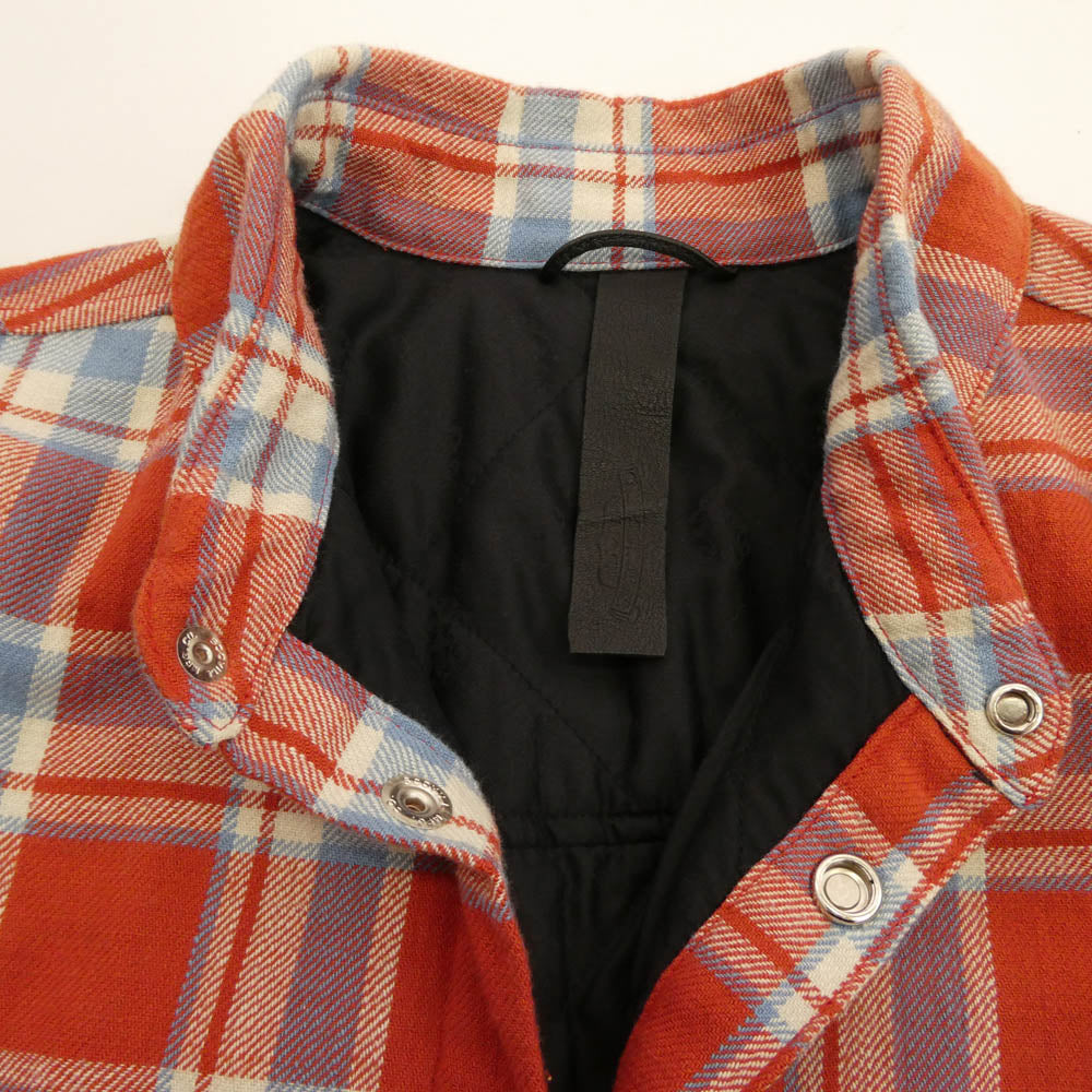 CHROME HEARTS クロムハーツ（原本無） NOT WORK DOG Flannel Check Shirt Jacket ワイノット ワークドッグ フランネル チェック シャツジャケット クロスボールボタン CHプラス L レッド系 マルチカラー系 XL【美品】【中古】