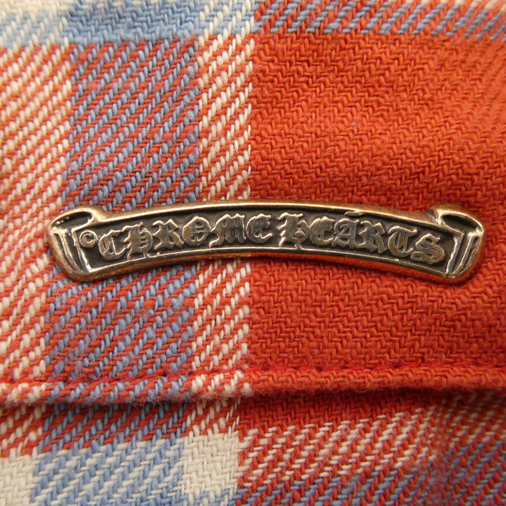 CHROME HEARTS クロムハーツ（原本無） NOT WORK DOG Flannel Check Shirt Jacket ワイノット ワークドッグ フランネル チェック シャツジャケット クロスボールボタン CHプラス L レッド系 マルチカラー系 XL【美品】【中古】