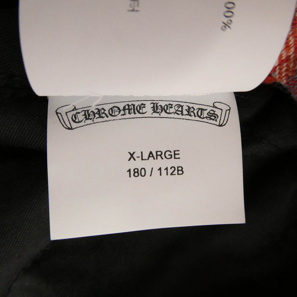 CHROME HEARTS クロムハーツ（原本無） NOT WORK DOG Flannel Check Shirt Jacket ワイノット ワークドッグ フランネル チェック シャツジャケット クロスボールボタン CHプラス L レッド系 マルチカラー系 XL【美品】【中古】