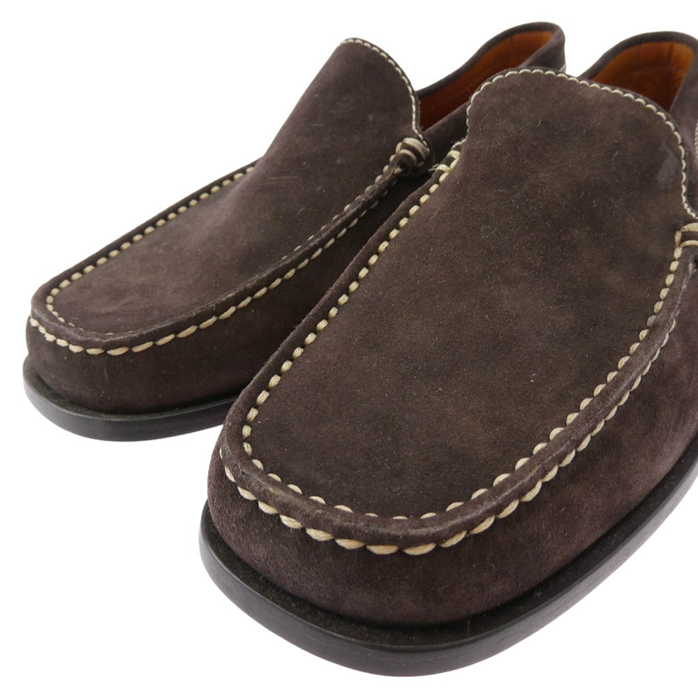 TOD’S トッズ スエード スリッポン ローファー ドライビング シューズ ブラウン系 5【中古】