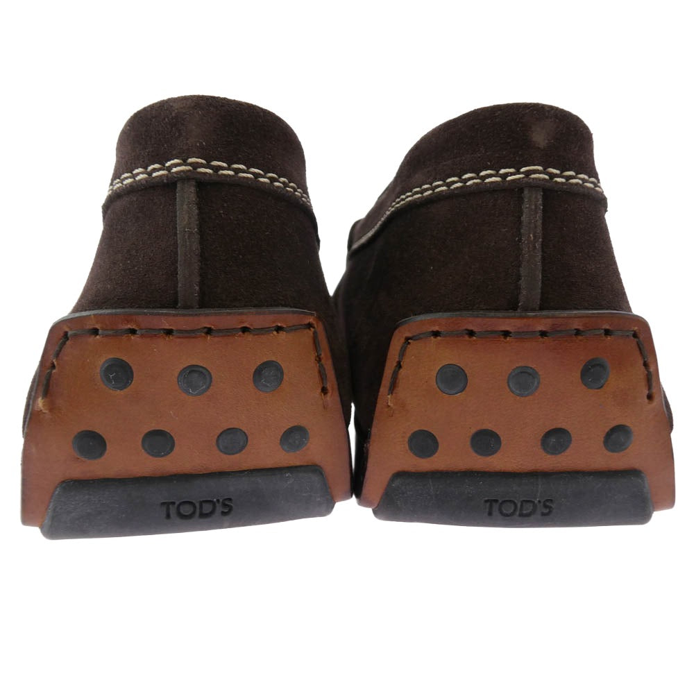 TOD’S トッズ スエード スリッポン ローファー ドライビング シューズ ブラウン系 5【中古】