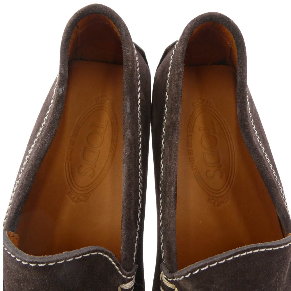 TOD’S トッズ スエード スリッポン ローファー ドライビング シューズ ブラウン系 5【中古】