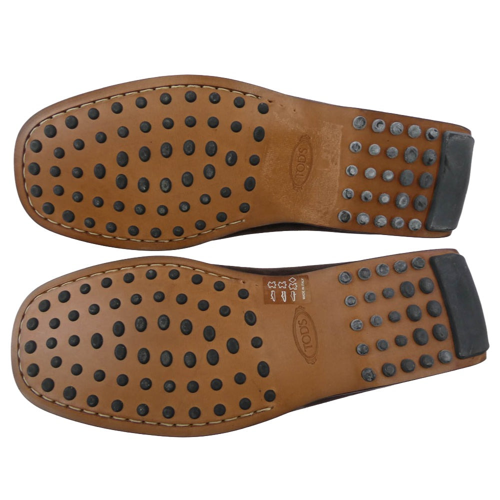 TOD’S トッズ スエード スリッポン ローファー ドライビング シューズ ブラウン系 5【中古】