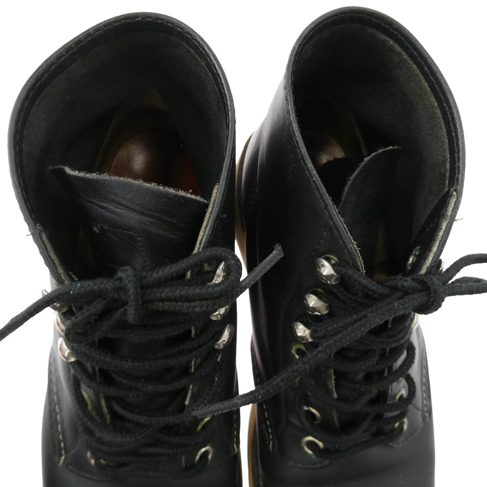 RED WING レッドウィング 8165 刺繍羽タグ アイリッシュセッター 6-inch Classic Round クラシック ラウンド ブーツ ブラック系 6D【中古】
