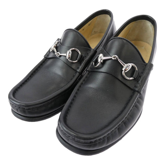 GUCCI グッチ 110 0009 ホースビット レザー ローファー シューズ ブラック系 6E【中古】