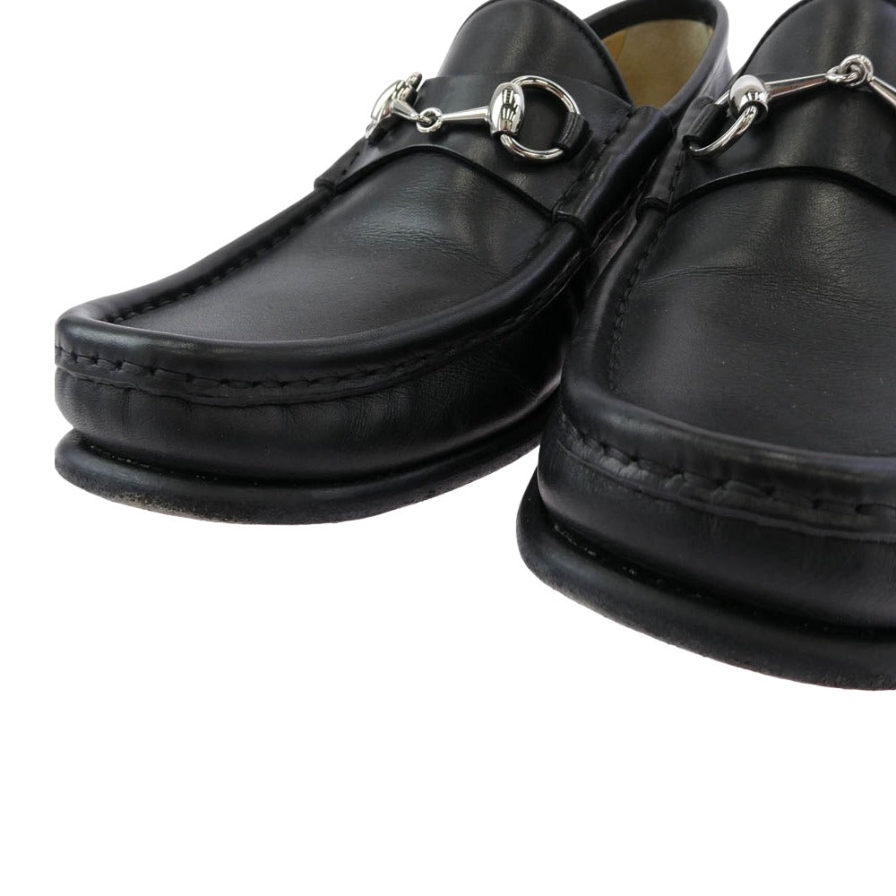 GUCCI グッチ 110 0009 ホースビット レザー ローファー シューズ ブラック系 6E【中古】