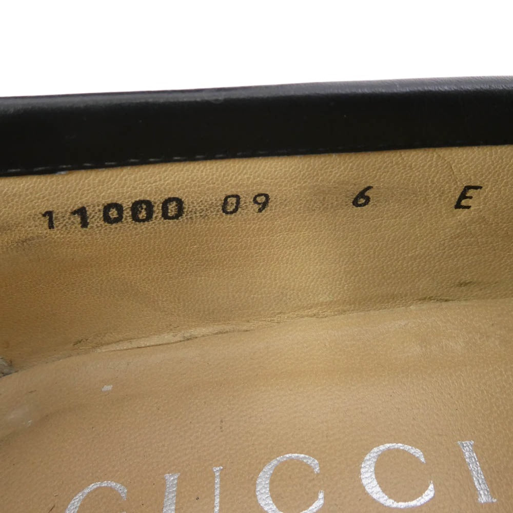 GUCCI グッチ 110 0009 ホースビット レザー ローファー シューズ ブラック系 6E【中古】
