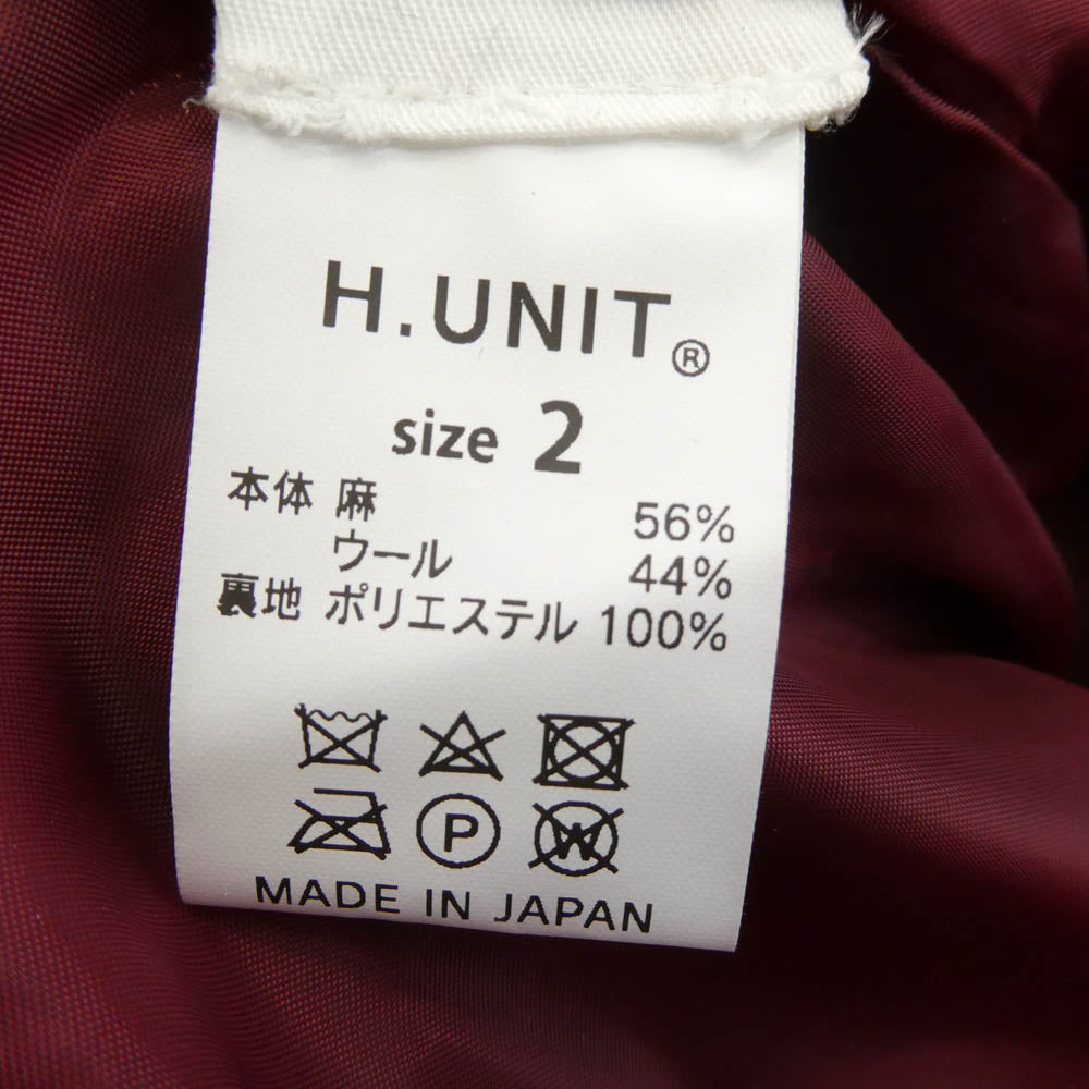 エイチユニット Wool check work easy pants ウール チェック ワーク イージー パンツ マルチカラー系 2【中古】