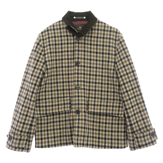 Paul Smith ポール・スミス 23SS 232113 ガンクラブチェック ブルゾン ジャケット ブラウン系 ベージュ系 L【中古】