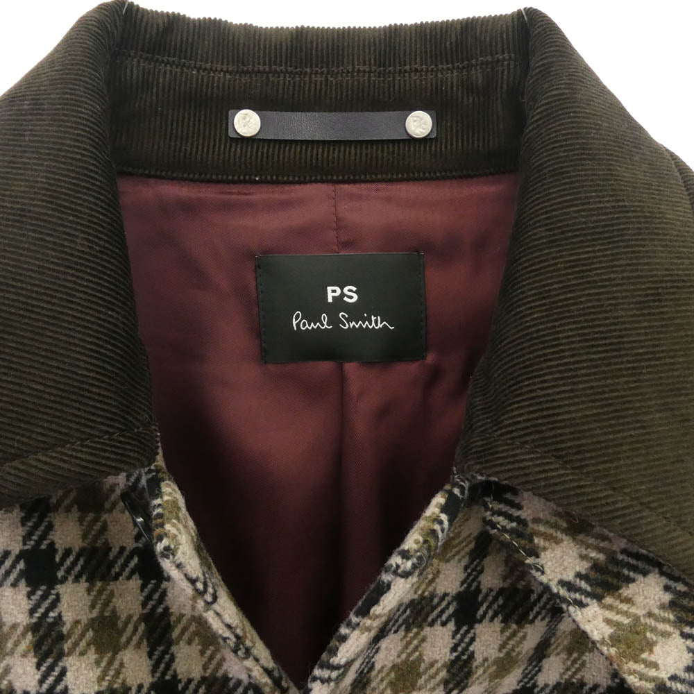 Paul Smith ポール・スミス 23SS 232113 ガンクラブチェック ブルゾン ジャケット ブラウン系 ベージュ系 L【中古】