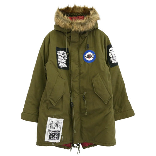 ハードコアチョコレート 23AW HGCC2091 M-51 HARDCC ファー フード 中綿 モッズコート モスグリーン系 XL【中古】