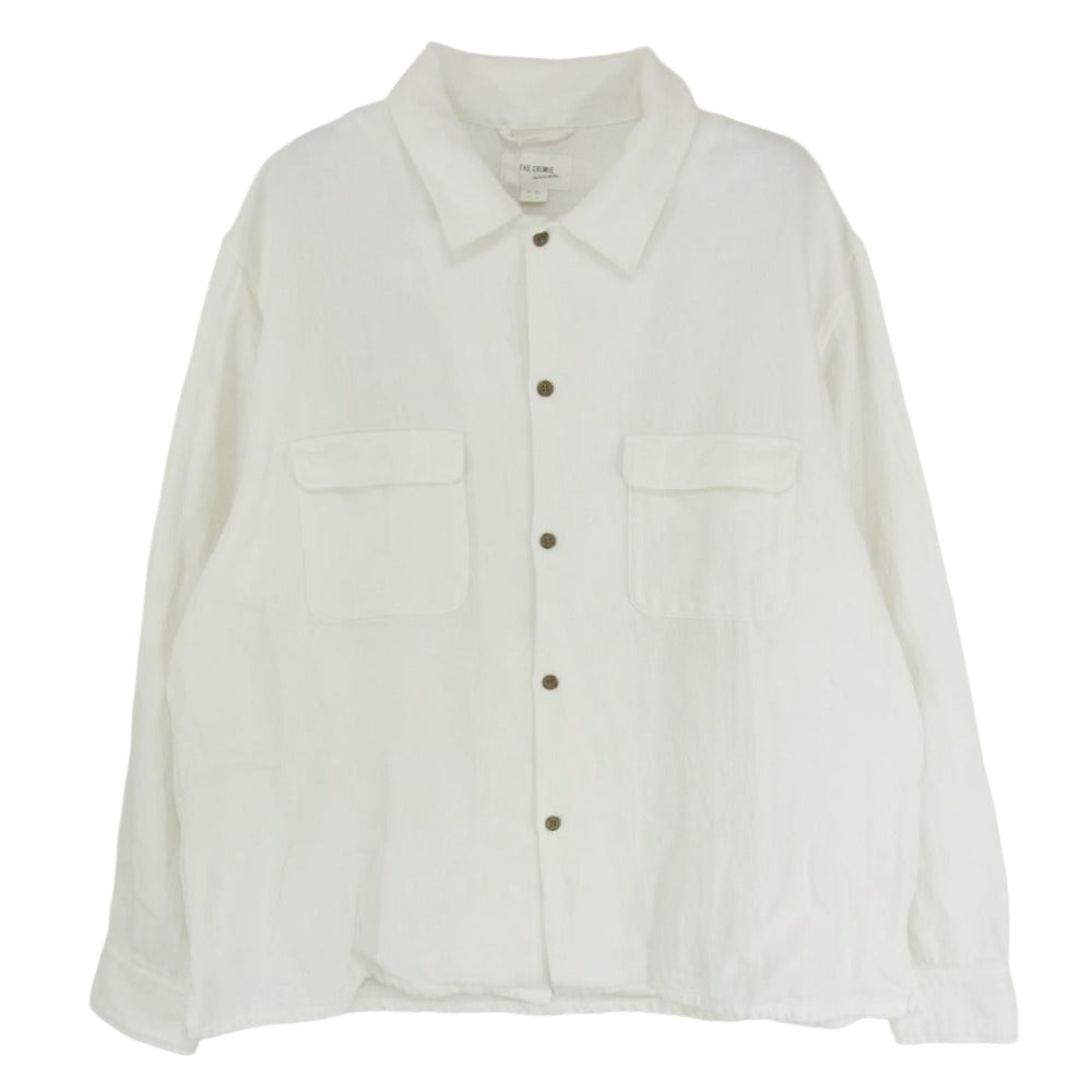 CRIMIE クライミー CR1-02E1-SL01 HEMP COTTON OPEN SHIRT ヘンプ コットン オープンカラー 長袖 シャツ ホワイト系 XL【中古】