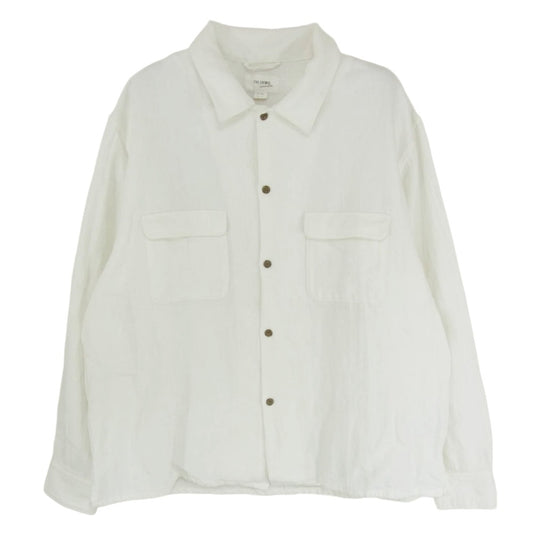 CRIMIE クライミー CR1-02E1-SL01 HEMP COTTON OPEN SHIRT ヘンプ コットン オープンカラー 長袖 シャツ ホワイト系 XL【中古】