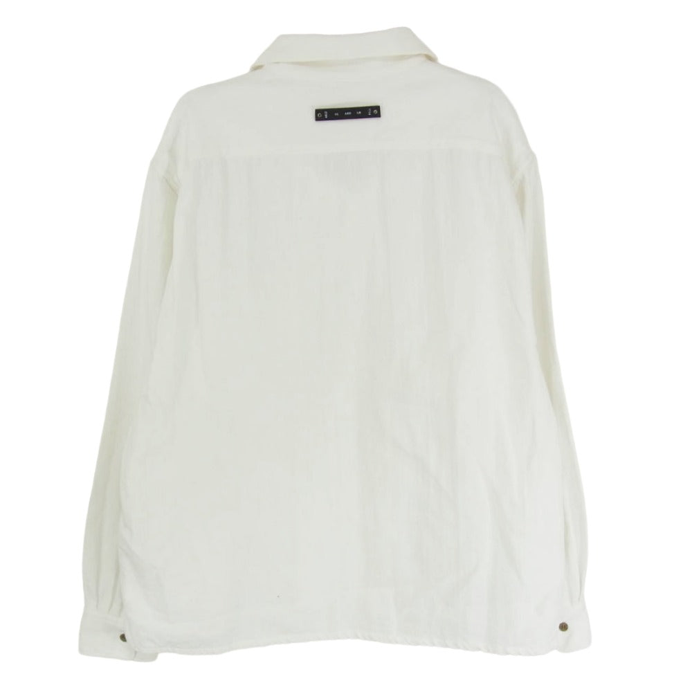 CRIMIE クライミー CR1-02E1-SL01 HEMP COTTON OPEN SHIRT ヘンプ コットン オープンカラー 長袖 シャツ ホワイト系 XL【中古】