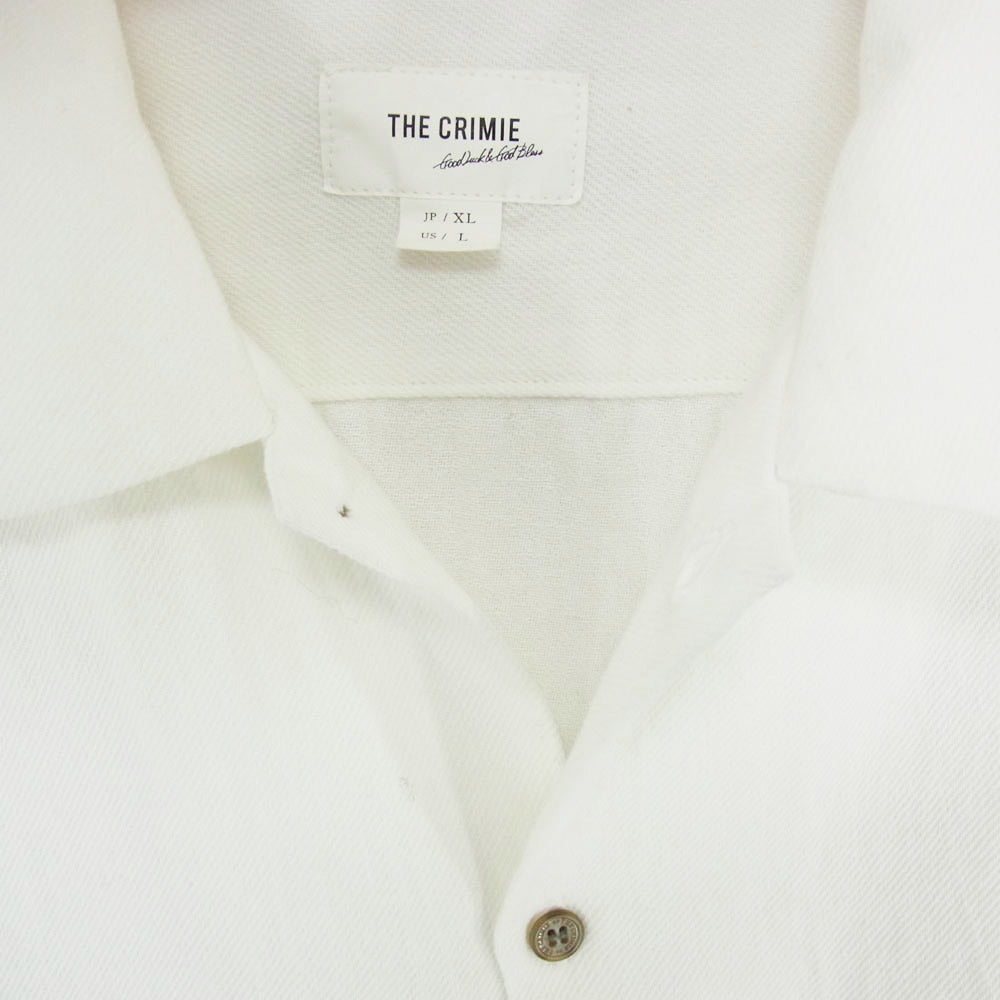 CRIMIE クライミー CR1-02E1-SL01 HEMP COTTON OPEN SHIRT ヘンプ コットン オープンカラー 長袖 シャツ ホワイト系 XL【中古】