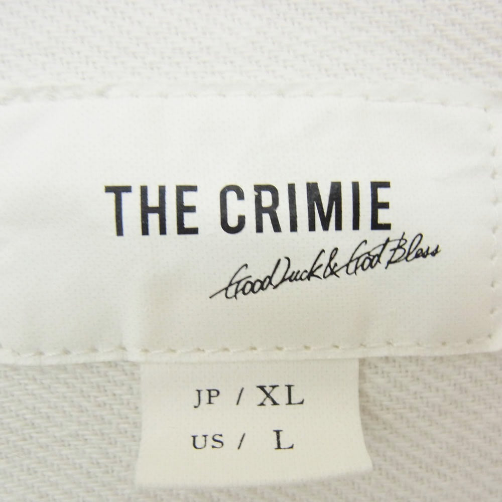 CRIMIE クライミー CR1-02E1-SL01 HEMP COTTON OPEN SHIRT ヘンプ コットン オープンカラー 長袖 シャツ ホワイト系 XL【中古】