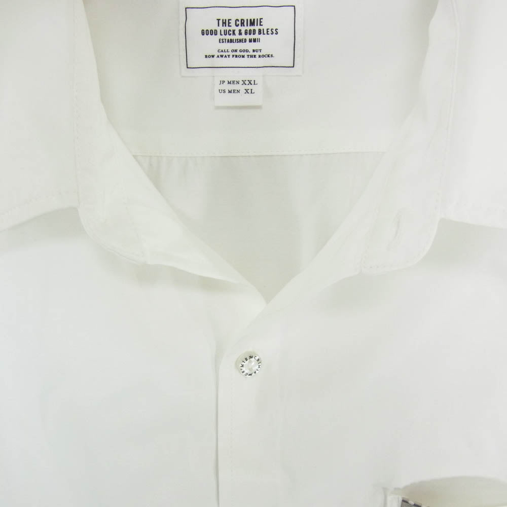 CRIMIE クライミー CR01-02L1-SL07 レーヨン オープンカラー 長袖シャツ ホワイト系 XL【中古】