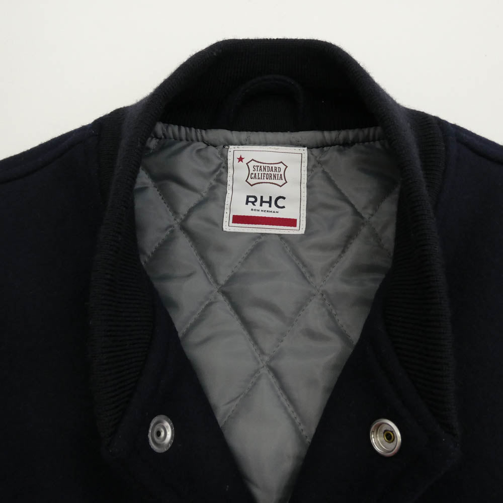 Ron Herman ロンハーマン x STANDARD CALIFORNIA スタンダードカリフォルニア Varsity Jacket バーシティー スタジャン ジャケット ネイビー系 XL【中古】