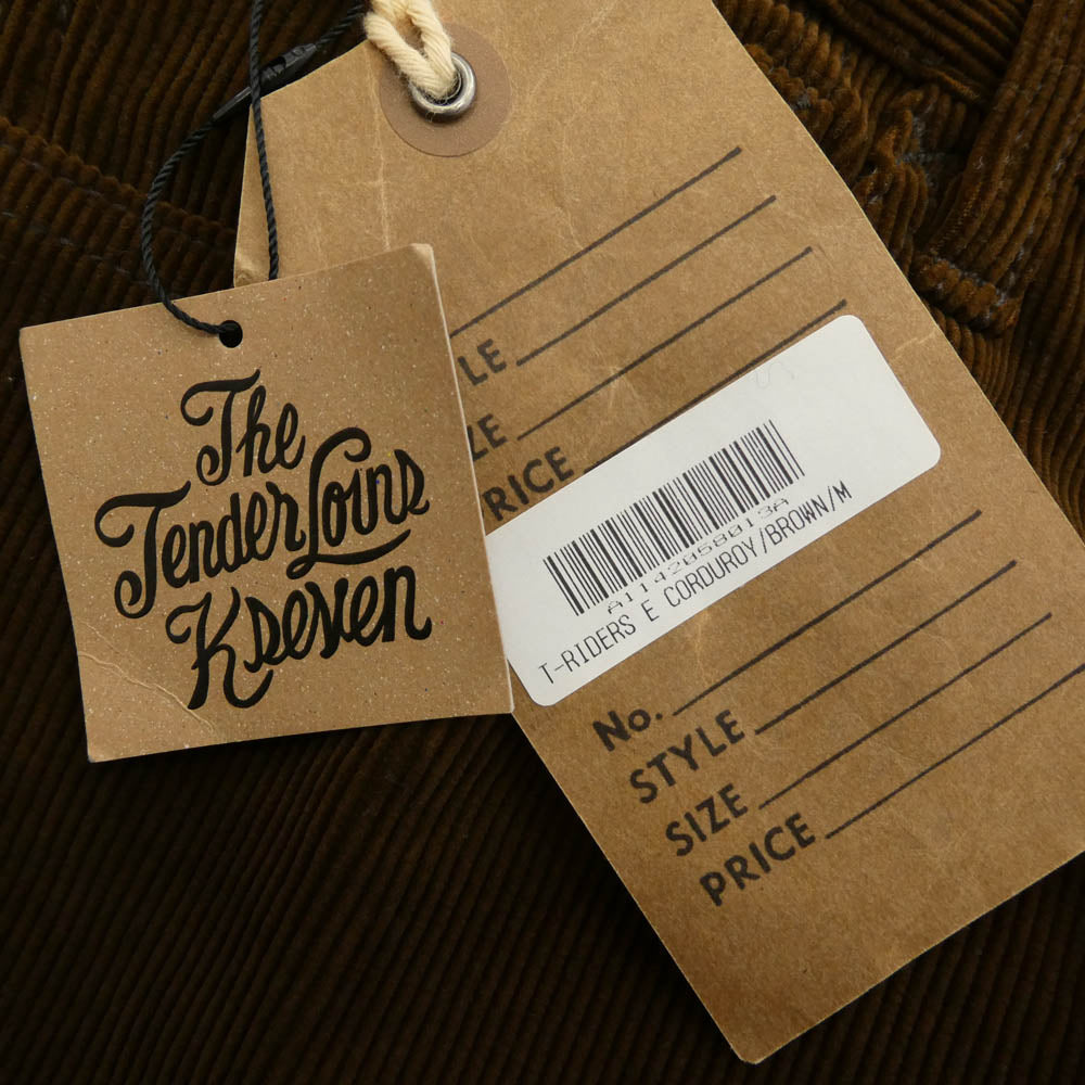 TENDERLOIN テンダーロイン T-RIDERS E CORDUROY シンチバック付き ライダース コーデュロイ パンツ ブラウン M【美品】【中古】