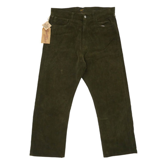 TENDERLOIN テンダーロイン T-RIDERS E CORDUROY シンチバック付き ライダース コーデュロイ パンツ オリーブ M【美品】【中古】
