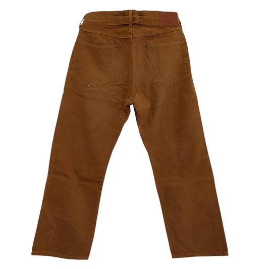 TENDERLOIN テンダーロイン T-RIDERS セルビッチ シンチバック ボタンフライ デニム パンツ ブラウン 34【中古】