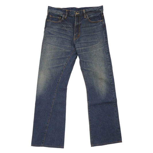 TENDERLOIN テンダーロイン T-RIDERS G ジッパーフライ ブーツカット セルビッチ デニム パンツ インディゴブルー系 32【中古】