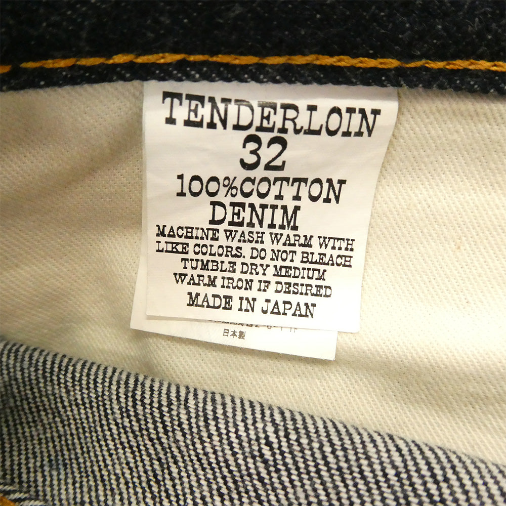 TENDERLOIN テンダーロイン T-RIDERS G ジッパーフライ ブーツカット セルビッチ デニム パンツ インディゴブルー系 32【中古】