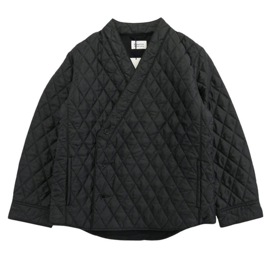 KUON クオン 145JK033940 Kimono Collar Quilted Shirket キモノカラー ダブルブレスト キルティング シャツ ジャケット ブラック系 S【極上美品】【中古】