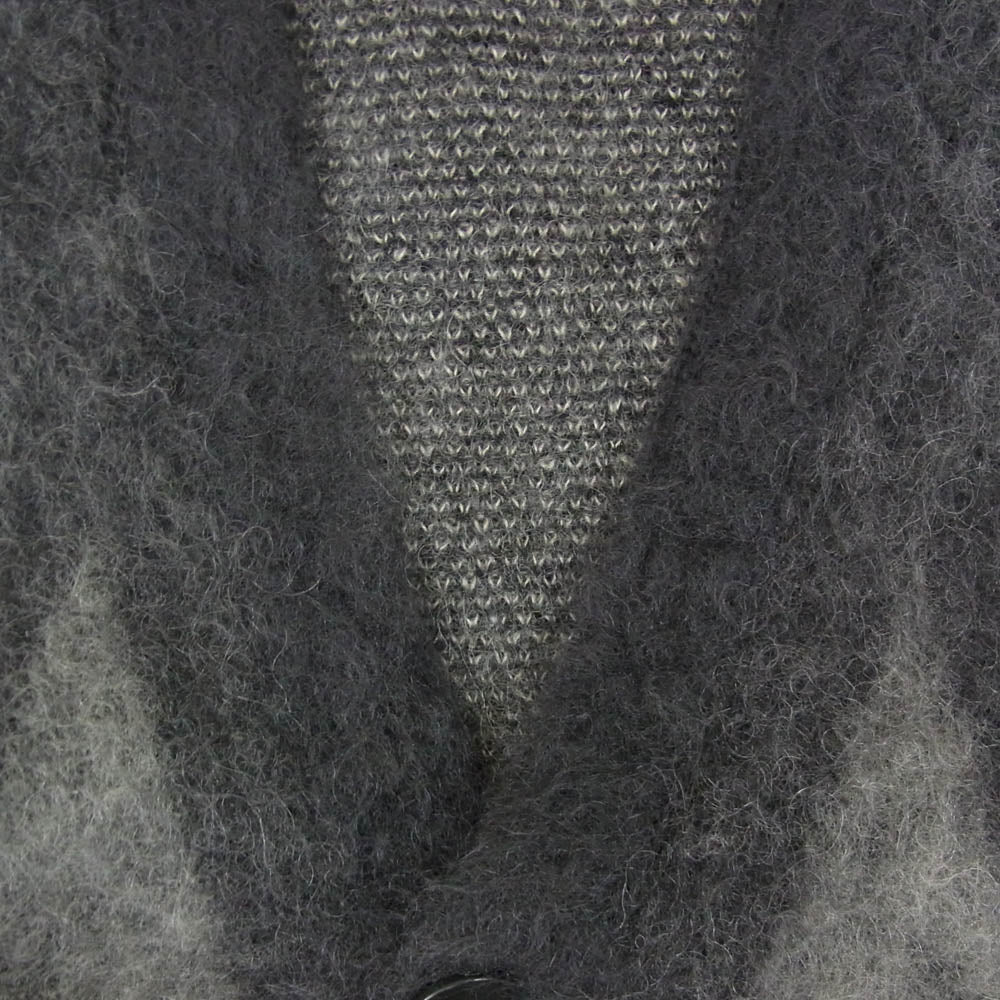MINEDENIM マインデニム 2210-6002-97-022 Kid Mohair Argyle Washed Knit Long Cardigan モヘア アーガイル ニット カーディガン グレー系 2【極上美品】【中古】