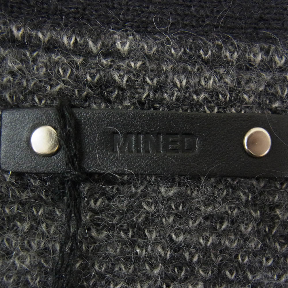 MINEDENIM マインデニム 2210-6002-97-022 Kid Mohair Argyle Washed Knit Long Cardigan モヘア アーガイル ニット カーディガン グレー系 2【極上美品】【中古】