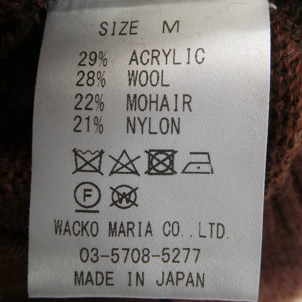WACKO MARIA ワコマリア 23SS 23SS-WMK-KN06 MOHAIR CARDIGAN モヘア カーディガン ブラウン系 M【極上美品】【中古】
