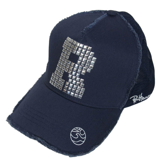 ヨシノリコタケ × Ron Herman ロンハーマン スパンコール R ロゴ キャップ ネイビー系【中古】