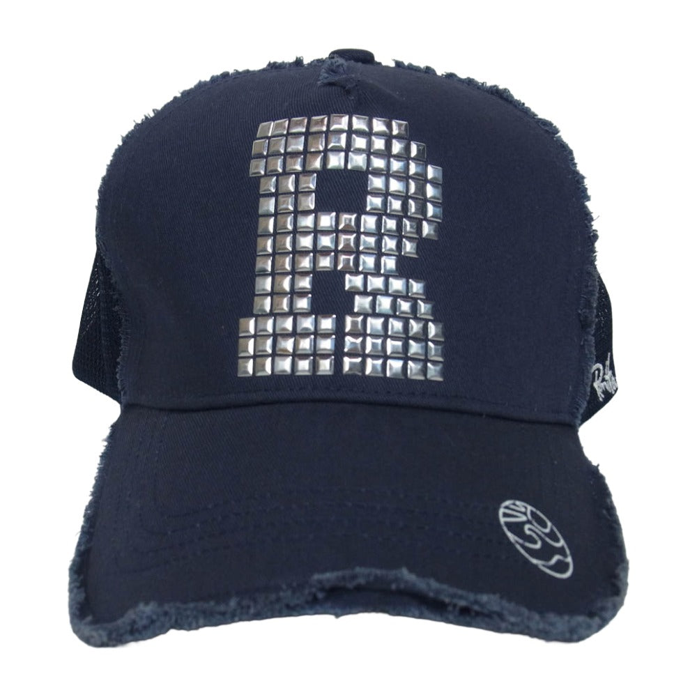 ヨシノリコタケ × Ron Herman ロンハーマン スパンコール R ロゴ キャップ ネイビー系【中古】