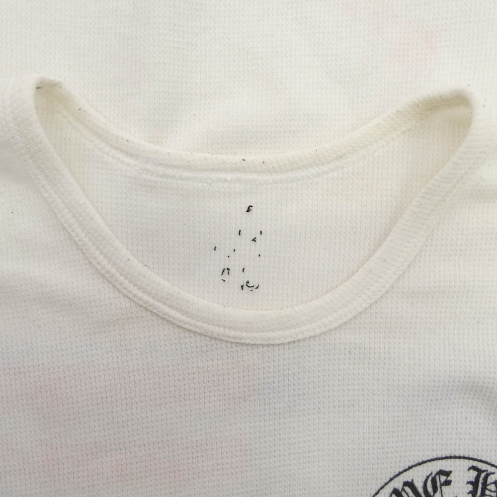 CHROME HEARTS クロムハーツ（原本無） 星条旗 アメリカンフラッグ ホースシュー CHプラス プリント サーマル 長袖 カットソー Tシャツ ホワイト系 L【中古】