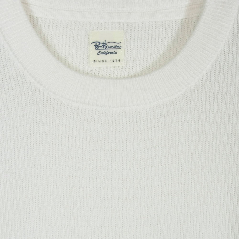 Ron Herman ロンハーマン 3220800019 カシミヤ混 ハニカムサーマル 長袖 Tシャツ ホワイト ホワイト系 S【中古】