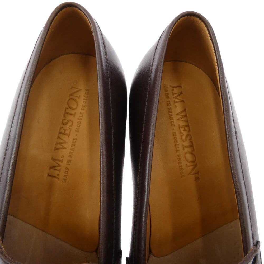 J.M WESTON ジェイエムウエストン 41-101-180-10 180 LOAFER ローファー モカシン レザー シューズ ブラウン系 5D【中古】