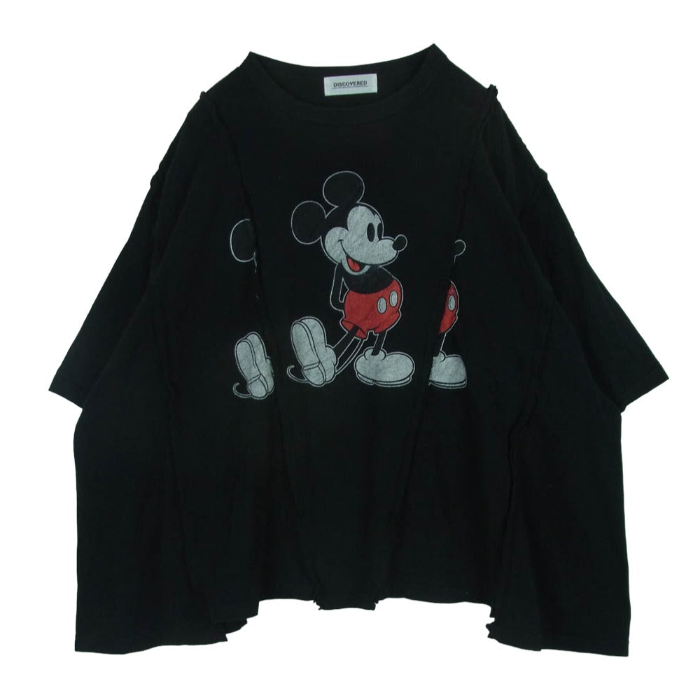 DISCOVERED ディスカバード Wide Mickey Tee ワイド ミッキーマウス Tシャツ コットン 日本製 ブラック系 3【中古】